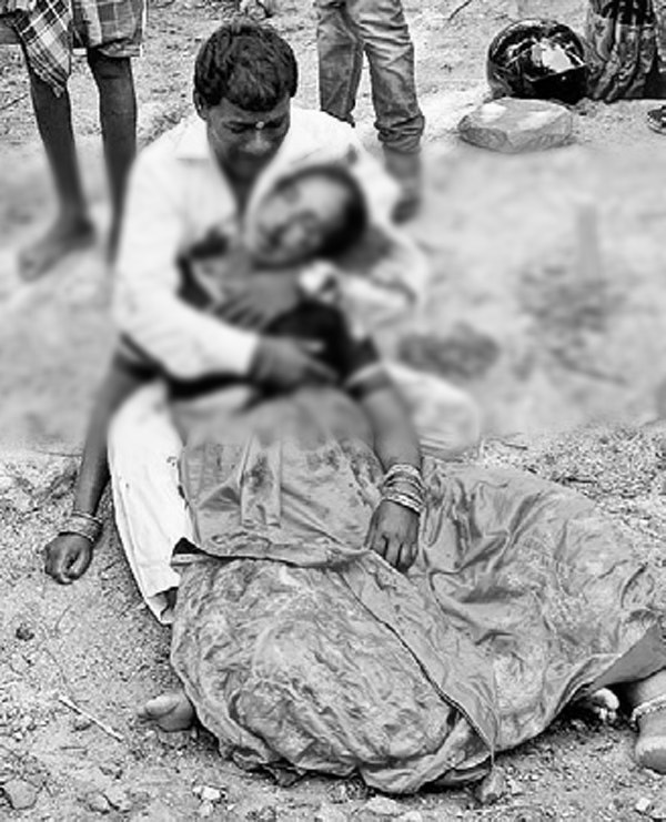 wife died in husbands hands in abdhullapurmet car accident