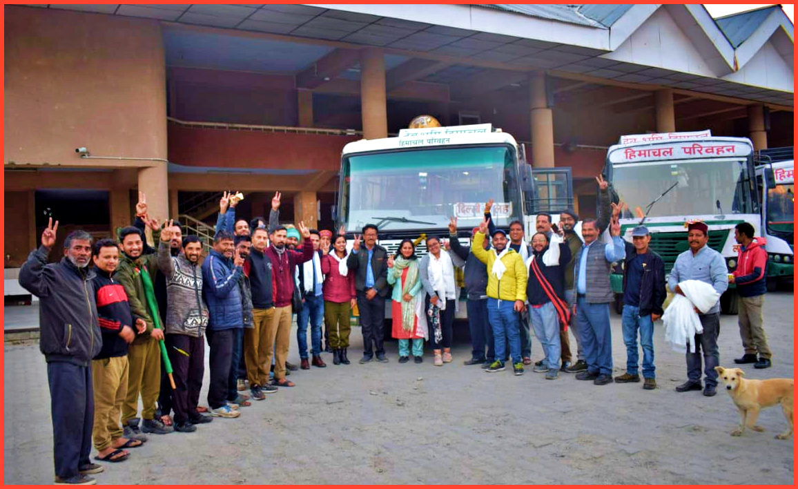 delhi leh bus service started