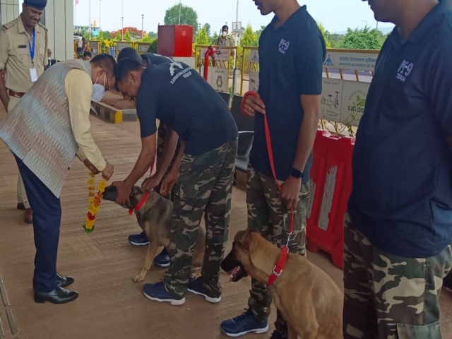 Two dogs have been added to the security department for protection to the national airport of Hubli