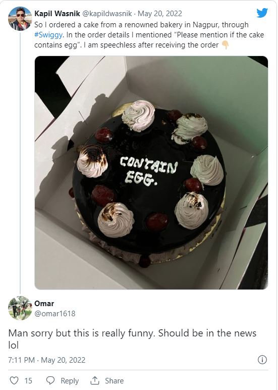 Swiggy's consumer got the cake ordered online