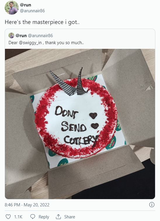 Swiggy's consumer got the cake