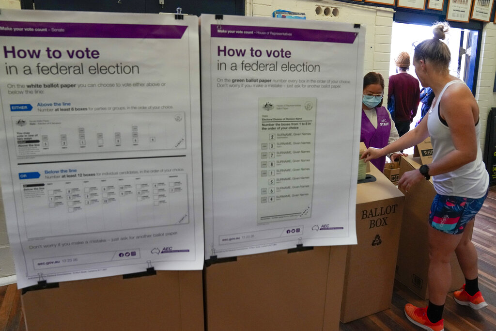 Australians Turned up to Vote in their Underwear, Australia election, different style vote in Australians, Australians vote news, ಒಳಉಡುಪುಗಳಲ್ಲೇ ಓಟ್‌ ಮಾಡಿದ ಆಸ್ಟ್ರೇಲಿಯನ್ನರು, ಆಸ್ಟ್ರೇಲಿಯಾ ಚುನಾವಣೆ, ವಿಚಿತ್ರ ಸ್ಟೈಲ್​ನಲ್ಲಿ ಮತ ಚಲಾಯಿಸಿದ ಆಸ್ಟ್ರೇಲಿಯನ್ನರು, ಆಸ್ಟ್ರೇಲಿಯಾ ವೋಟ್​ ಸುದ್ದಿ,