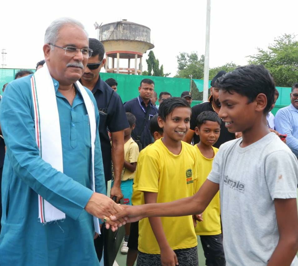 CM Bhupesh at Indira Priyadarshini Stadium