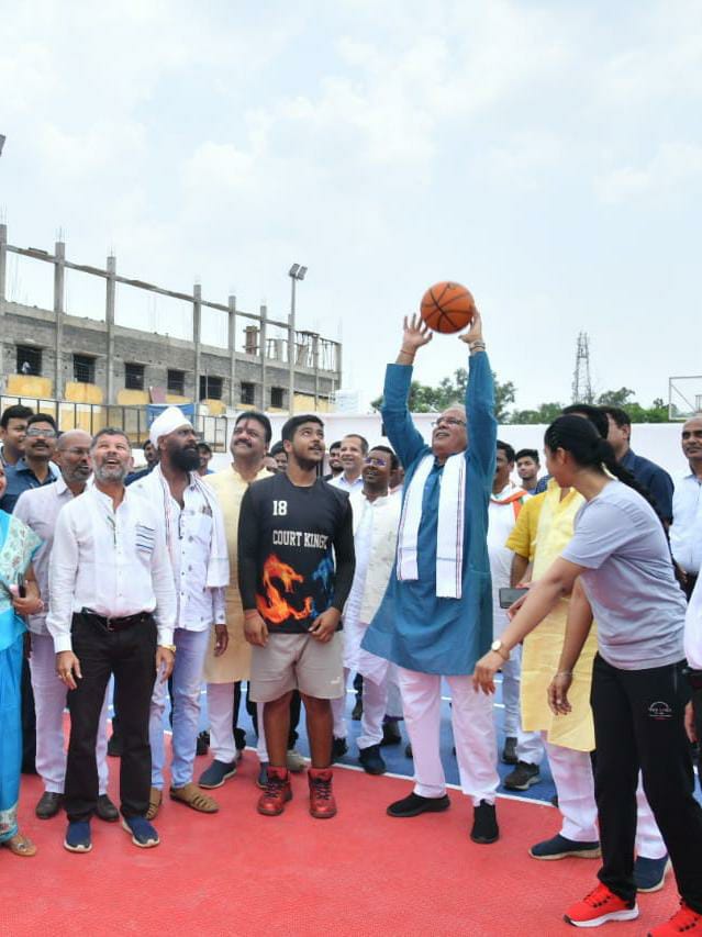 CM Bhupesh at Indira Priyadarshini Stadium