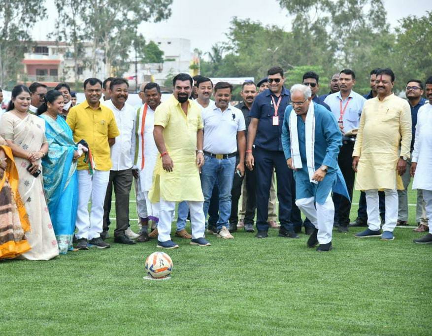 CM Bhupesh at Indira Priyadarshini Stadium