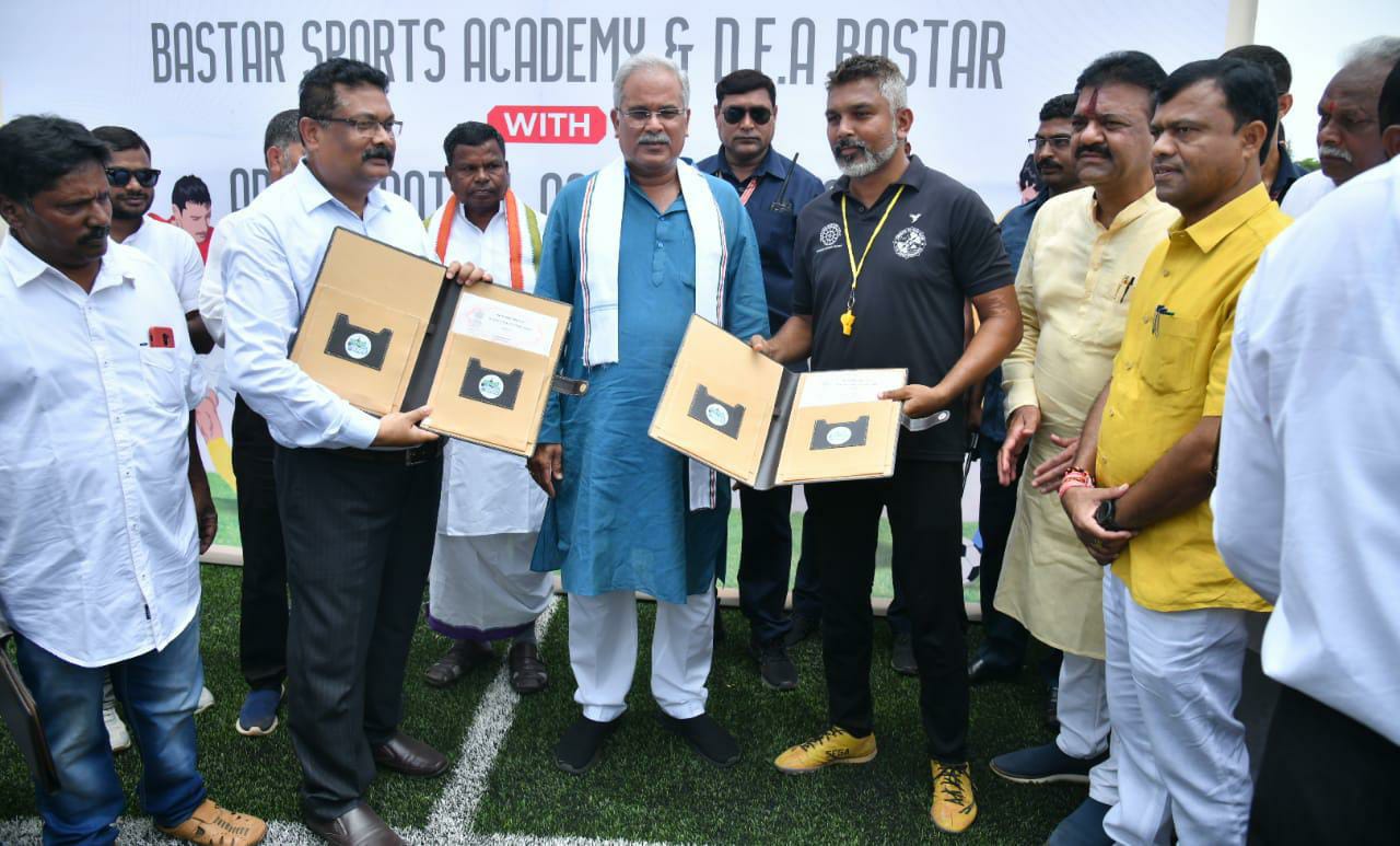 CM Bhupesh at Indira Priyadarshini Stadium