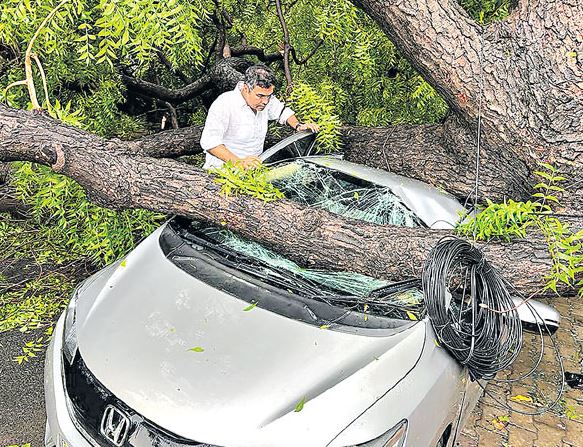 Heavy rains in the Delhi