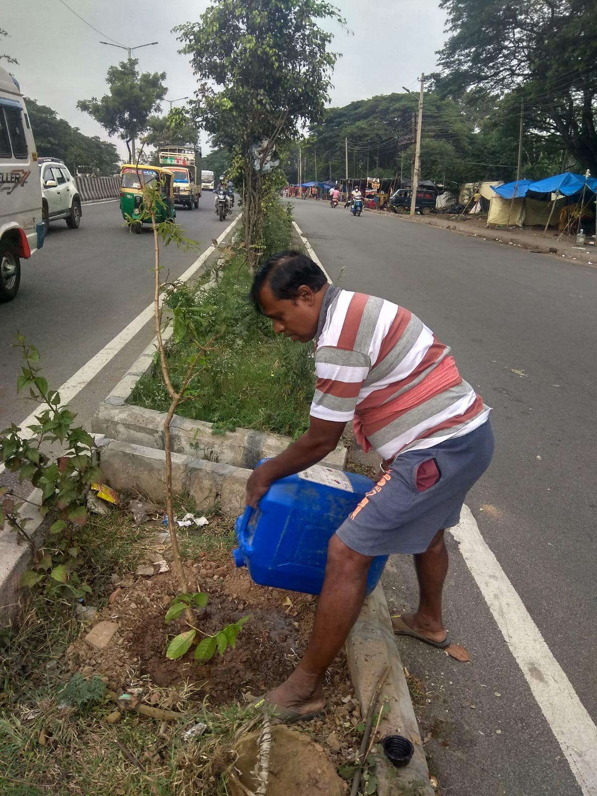 Sriram planted 10 thousand plants in the KR Pura area