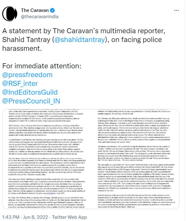 inquiry-initiated-against-caravan-reporter-after-complaints-by-prominent-personalities-says-police