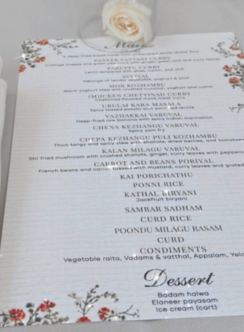 Nayan vikki marriage food menu