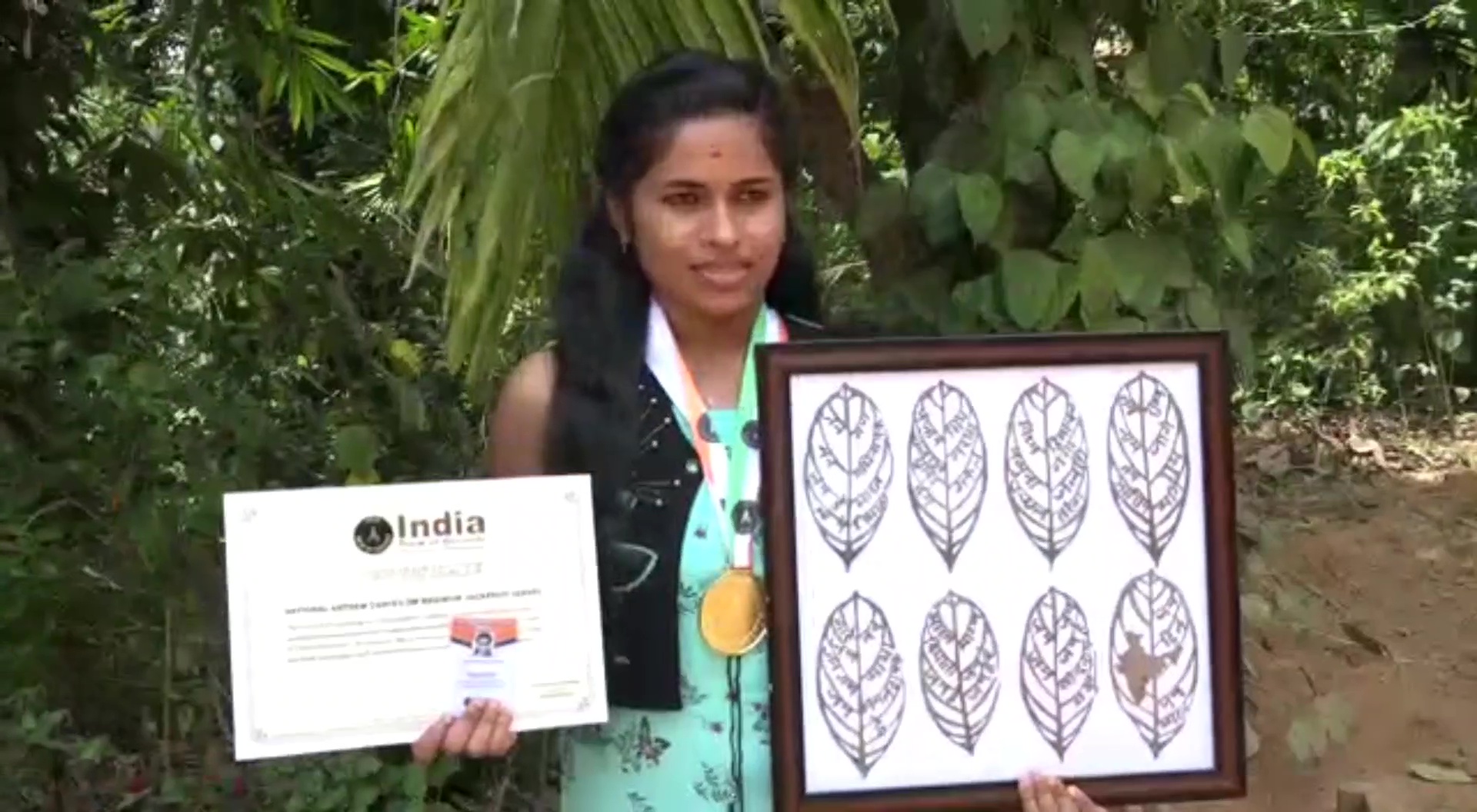 National Anthem Carved on Leaf