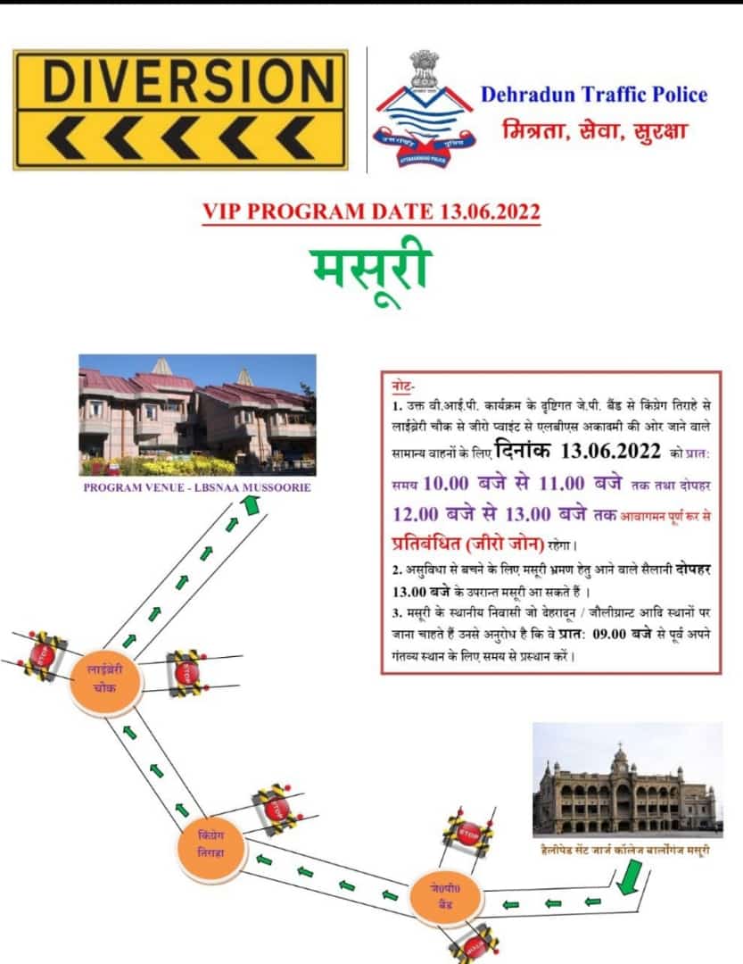 Mussoorie route diverted