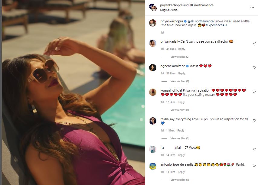 Priyanka chopra in purple swimsuit  actress Priyanka chopra in swimsuit  Priyanka chopra spends some Me Time by pool  പ്രിയങ്ക ചോപ്ര ചിത്രങ്ങൾ  പർപ്പിൾ സ്വിം സ്യൂട്ട് ധരിച്ച് പ്രിയങ്ക ചോപ്ര