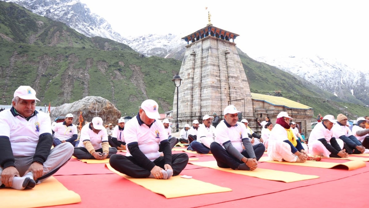 Yoga session in Kedarnath Dham