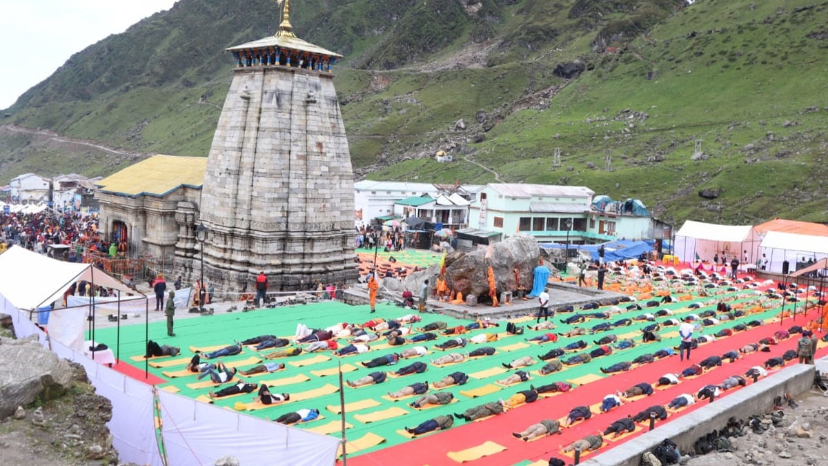 Yoga session in Kedarnath Dham