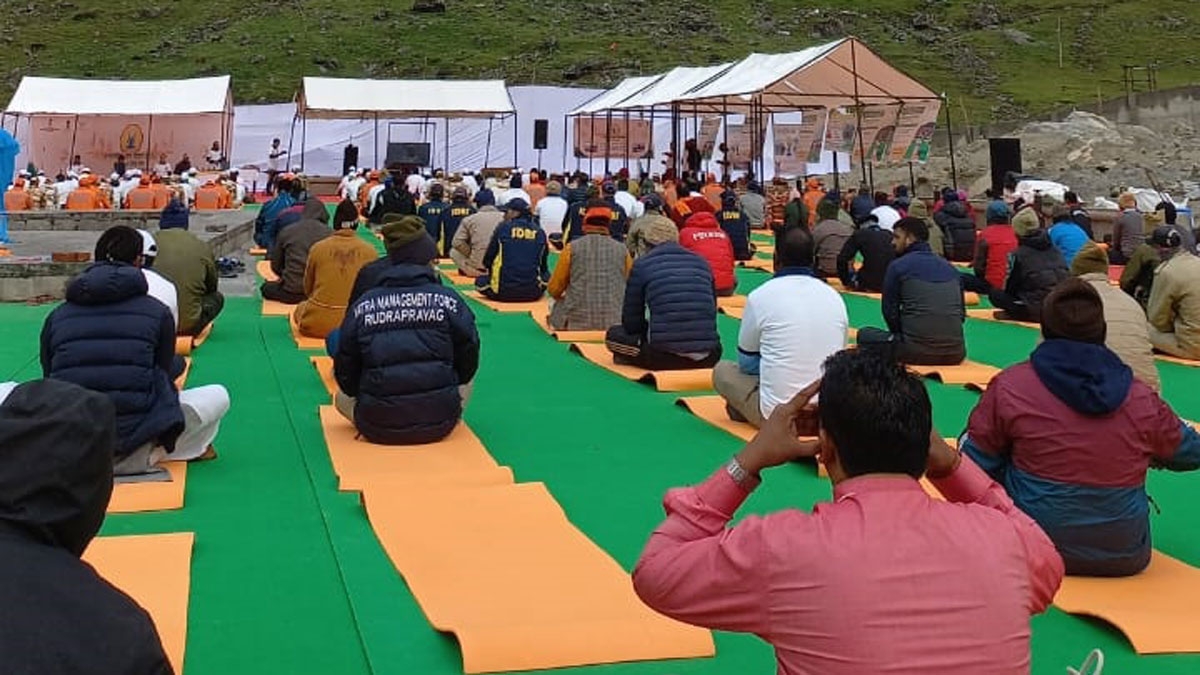 Yoga session in Kedarnath Dham