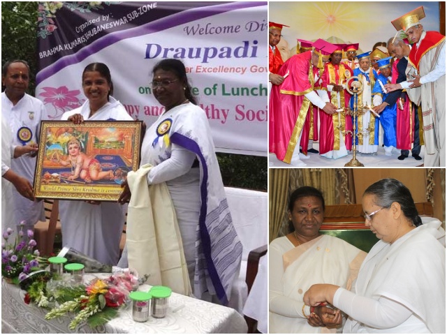 Draupadi Murmu in Brahma Kumaris of Mount Abu Sirohi