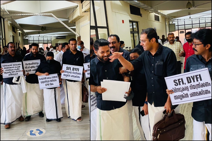 Kerala Legislative Assembly black shirt protest  Kerala Legislative Assembly opposition mlas protest  കേരള നിയമസഭയില്‍ കറുത്ത ഷർട്ടും മാസ്‌കും ധരിച്ചെത്തി യുവ എംഎല്‍എമാര്‍  കേരള നിയമസഭയില്‍ അനിത പുല്ലയില്‍ വിഷയത്തെ തുടര്‍ന്ന് മാധ്യമവിലക്ക്