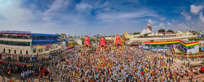 7 lakh people throng Puri to celebrate Ratha Jatra after 2 years  jagannath rath yatra 2022  Puri Jagannath Rath Yatra held in Odisha  Puri Jagannath Temple Rath Yatra held in Odisha  പ്രസിദ്ധമായ പുരി ജഗന്നാഥ രഥയാത്ര പ്രൗഢഗംഭീരമായി നടന്നു  പുരി ജഗന്നാഥ ക്ഷേത്രം രഥയാത്ര  പുരി ജഗന്നാഥ രഥജാത്ര  രഥജാത്ര മഹോത്സവം  Ratha Jatra puri  പുരി രഥയാത്ര 2022