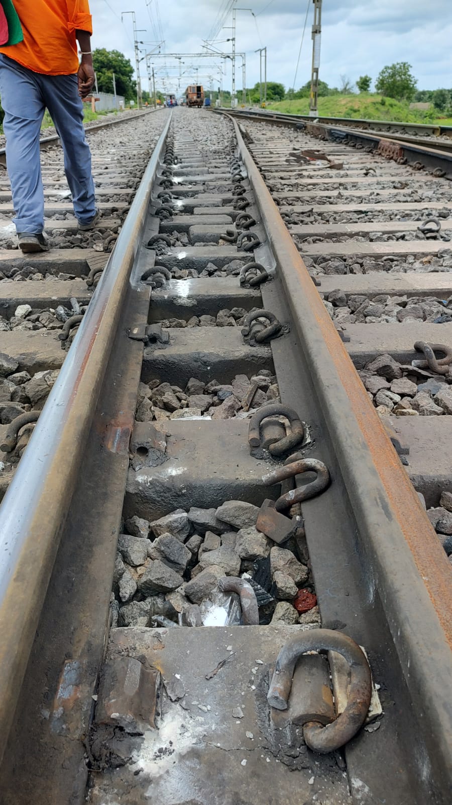 A goods train derailed at station Ghanpu