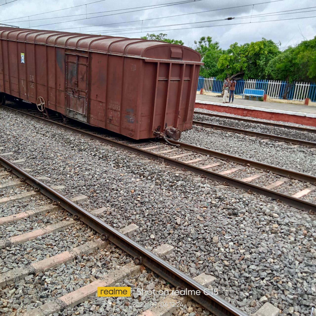 A goods train derailed at station Ghanpur