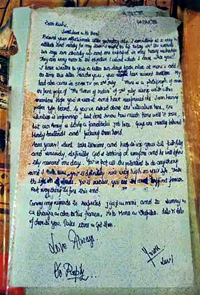 कैप्टन विक्रम बत्रा द्वारा लिखा गया पत्र.