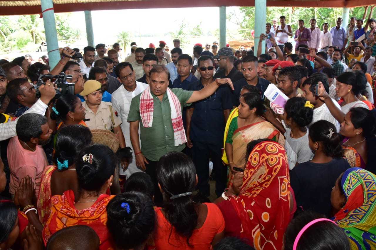 CM Himanta Biswa Sarma visits flood hit Hojai