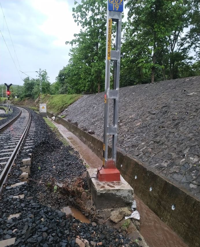 Soil washed away from under Railway Track