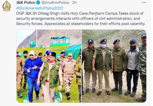 ig-crpf-ms-bhatia-and-dgp-dilbag-singh-visits-pangtarni-base-camp