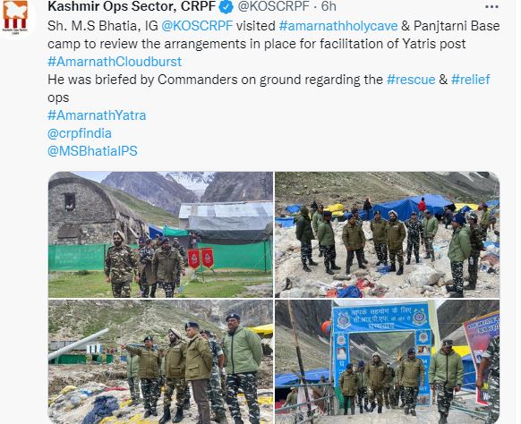 ig-crpf-ms-bhatia-and-dgp-dilbag-singh-visits-pangtarni-base-camp