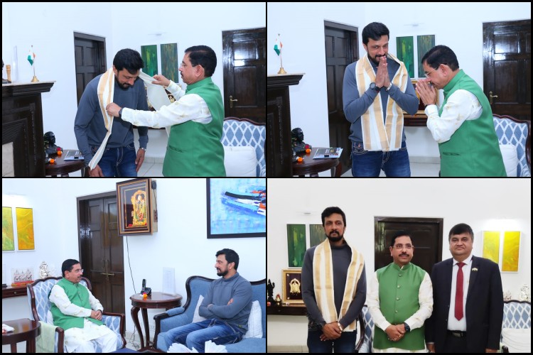 Actor Sudeep meet Union Minister Pralhad Joshi