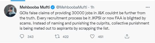 goi-false-claims-of-providing-30000-jobs-in-j-and-k-says-mehbooba-mufti