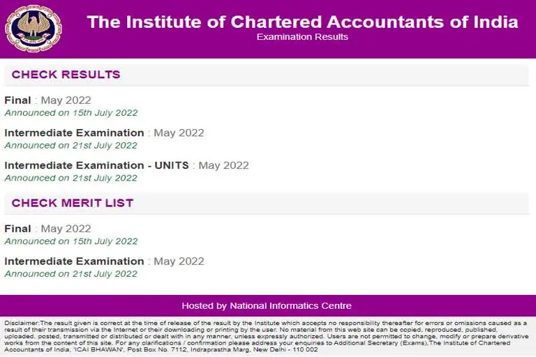 icai ca inter results