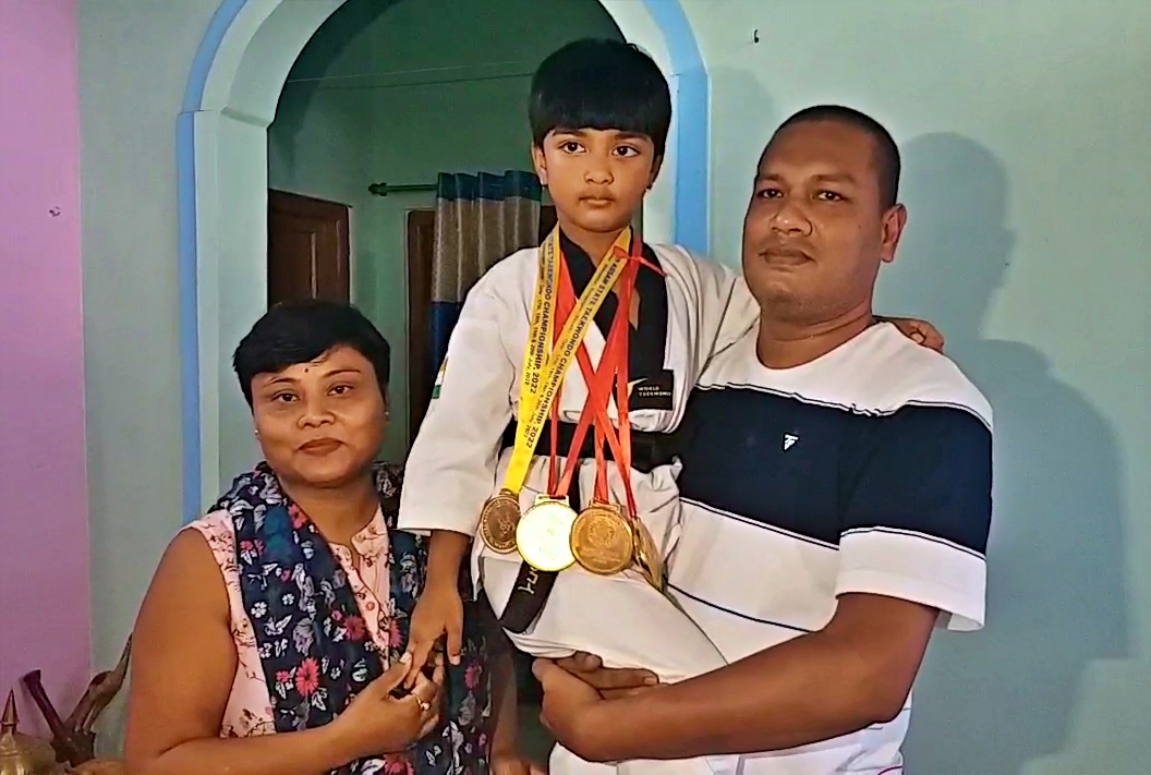 Five years Tricando player of Nagaon wins gold medal