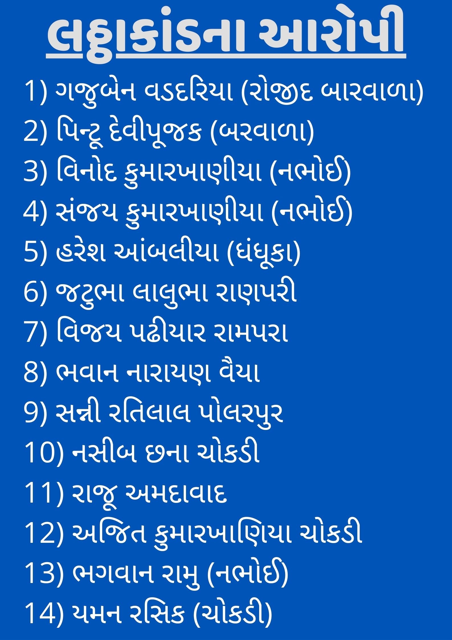 લઠ્ઠાકાંડના આરોપીઓ