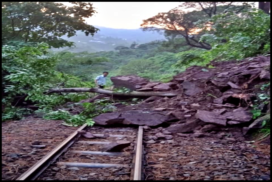 Landslide On World Heritage Kalka Shimla Railway Track