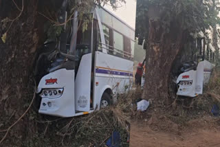 Sabarimala pilgrimage accident  Ayyappa Devotees  അയ്യപ്പഭക്തരുടെ വാഹനം അപകടത്തില്‍  ബസ് നിയന്ത്രണം വിട്ട്‌