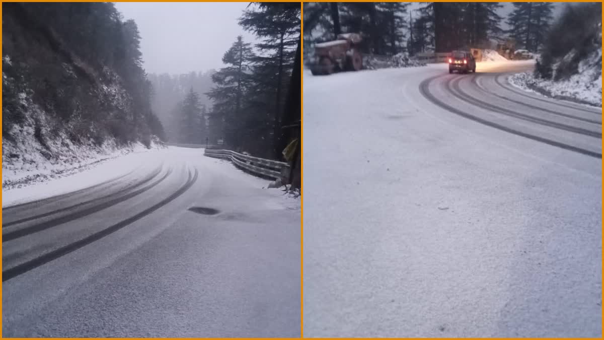 शिमला के ऊपरी क्षेत्रों में शुरू हुई बर्फबारी