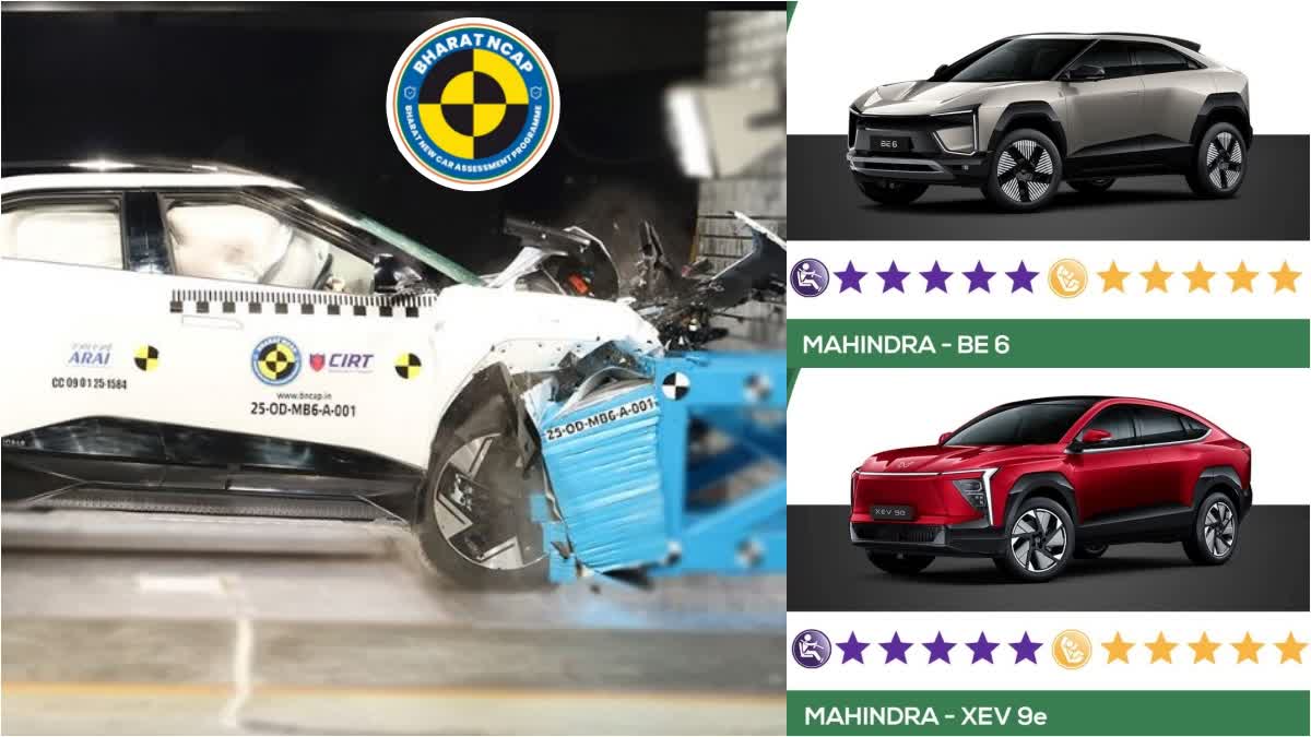 Mahindra XEV 9e BE 6 Scored 5 star rating in BNCAP crash test