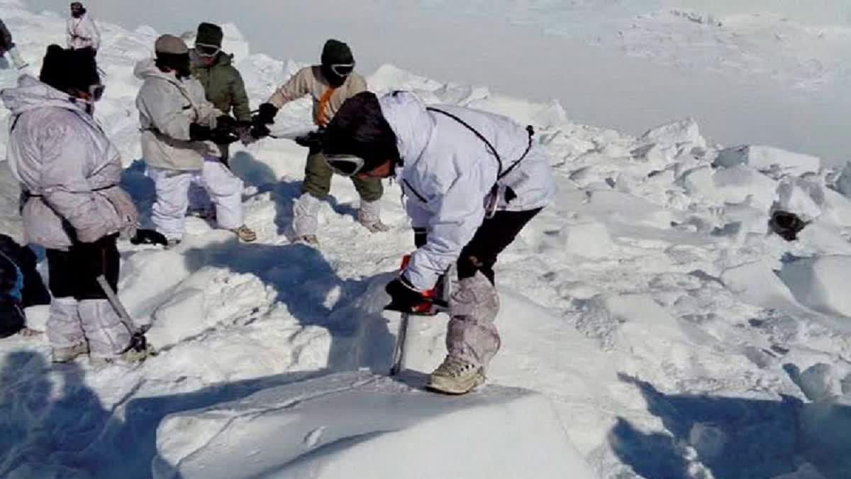 Indian soldiers at the Siachen Glacier