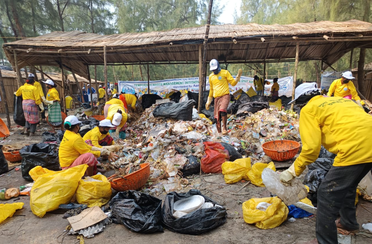 waste recycling in Gangasagar