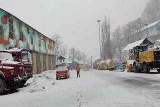 A view of fresh snowfall in Kashmir