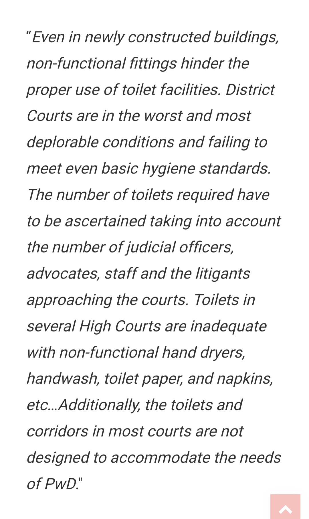 SC orders arranging proper toilets in courts and tribunals