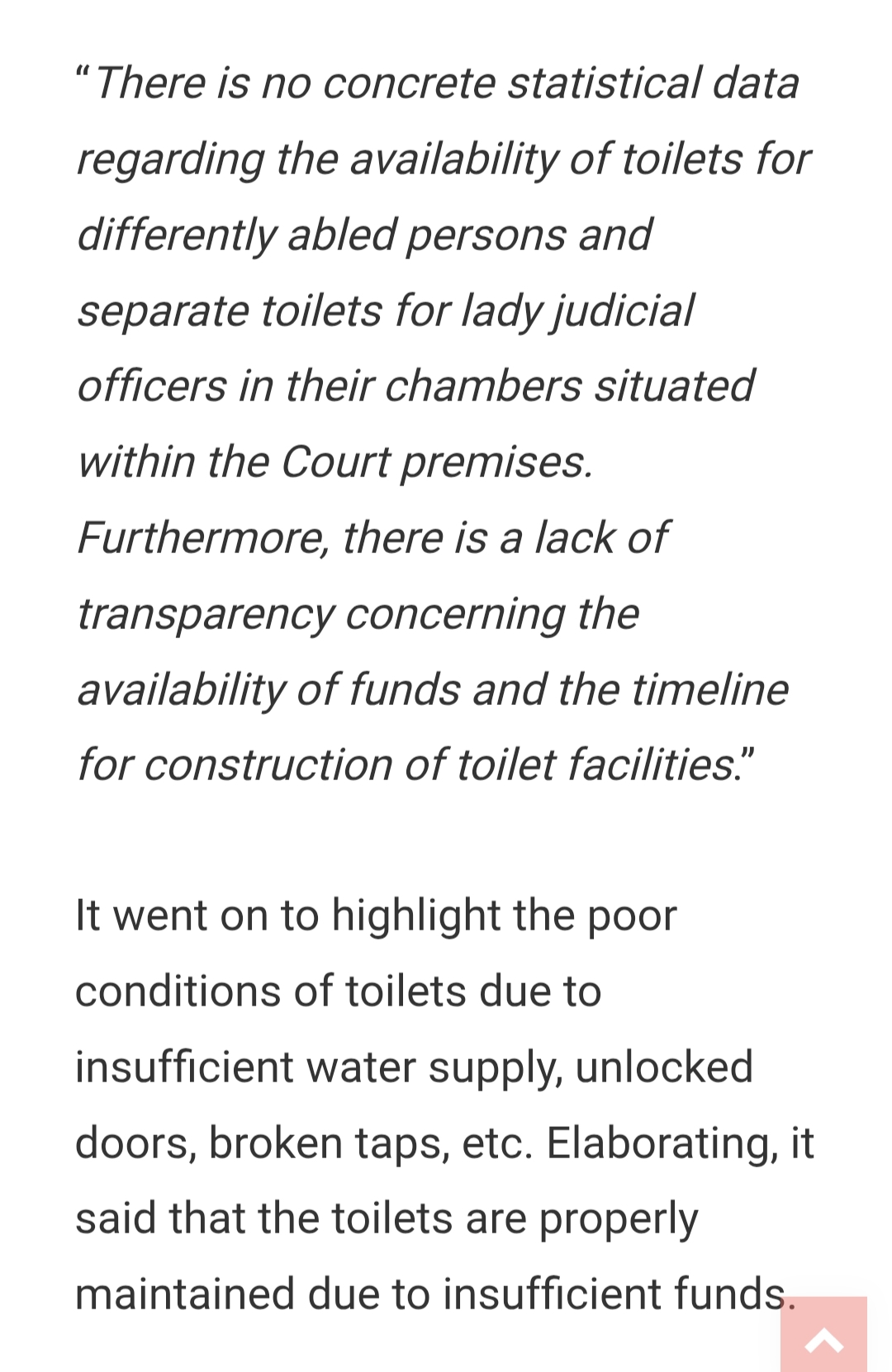 SC orders arranging proper toilets in courts and tribunals