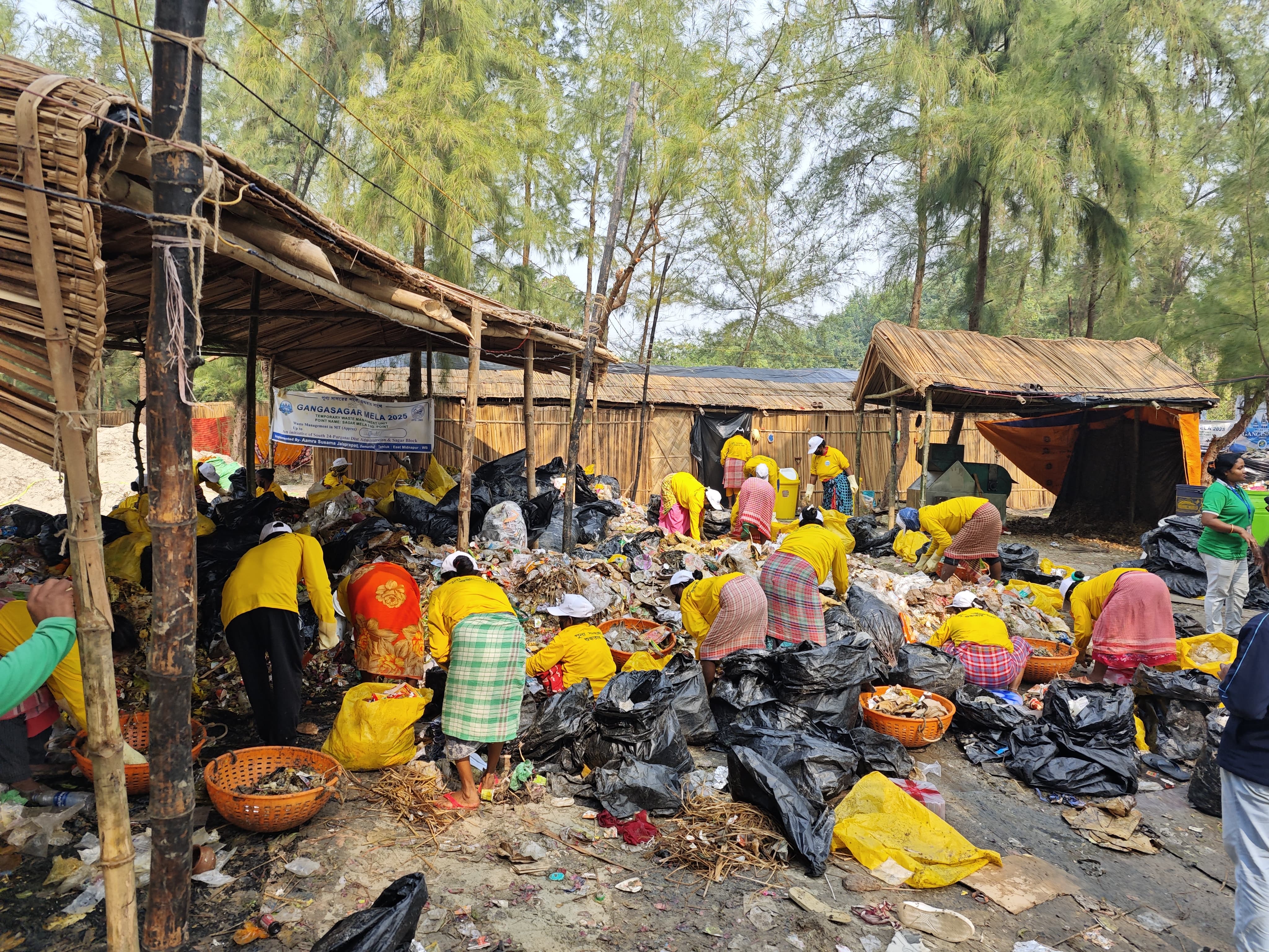 waste recycling in Gangasagar