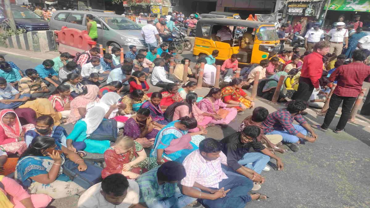 Visually impaired persons protest in chennai