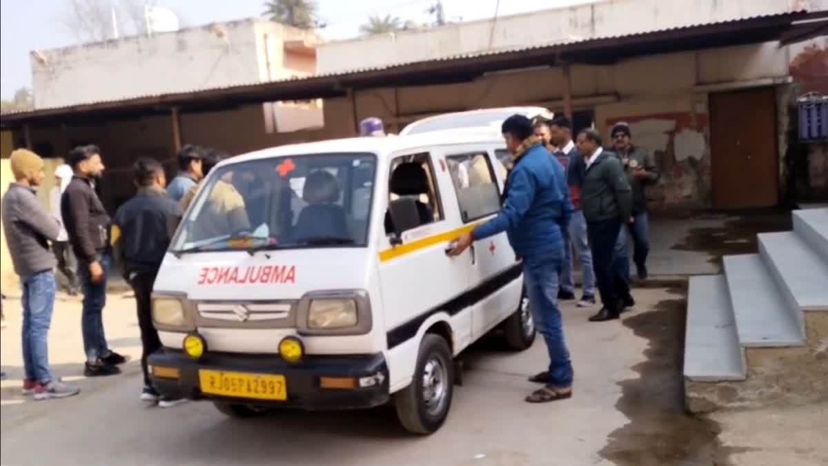 Dumper hits bike rider,  road accident in bharatpur