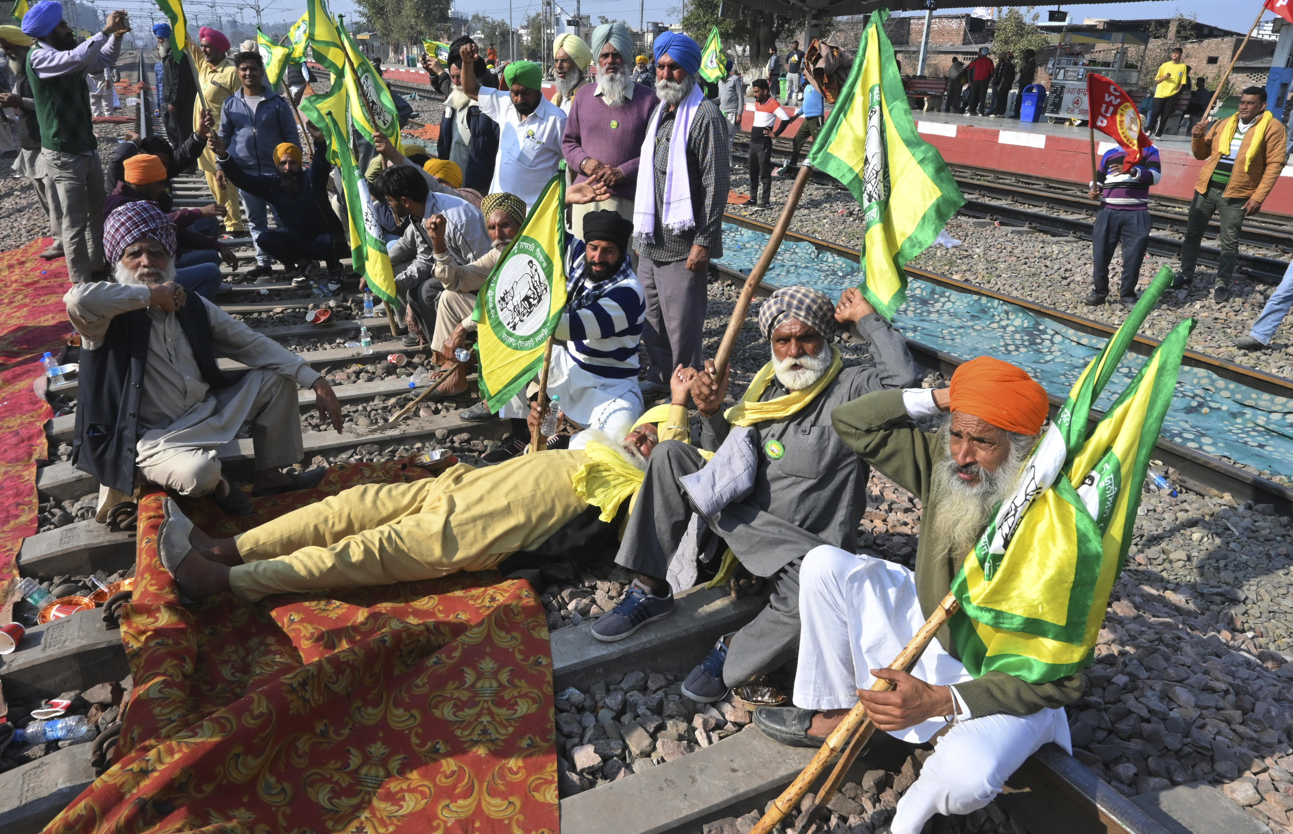 Farmers protest (AP Photos)