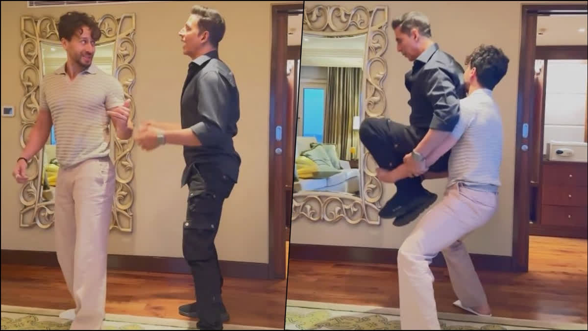 It's 'Ouch' Moment for Tiger Shroff as Akshay Kumar Leaves 'Chote' Hanging Mid-Air - Watch