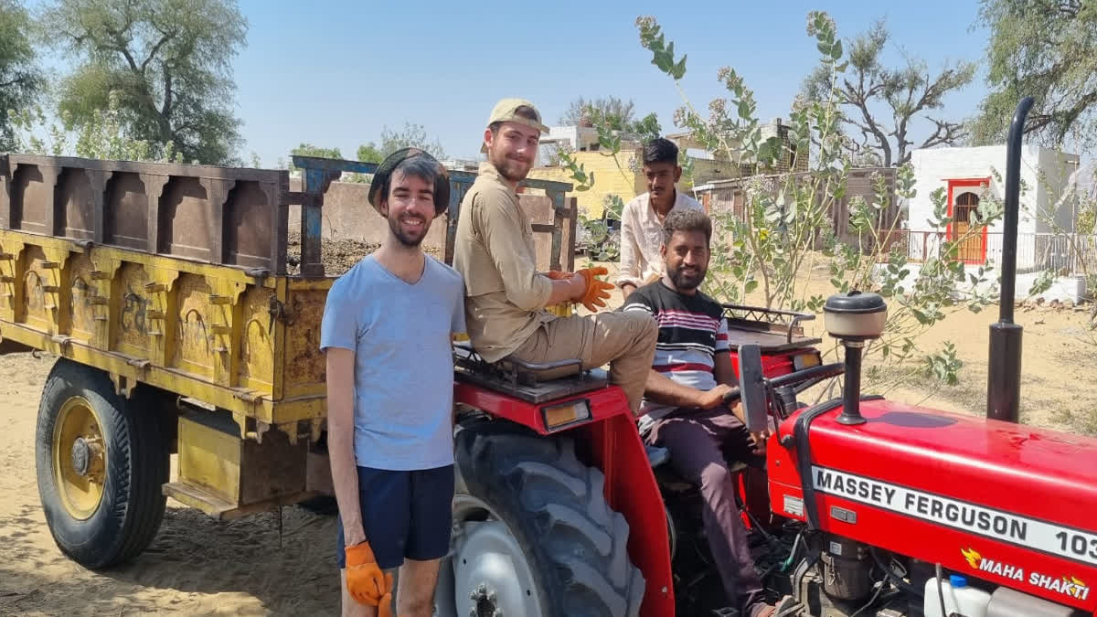 French interns are doing farming in Jodhpur to conserve Thar vegetation.